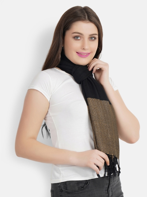 

Aditi Wasan Women Black & Beige Woven Design Stole
