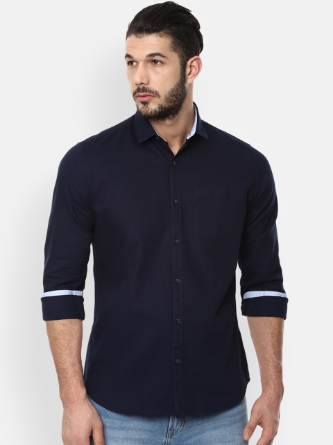 

Van Heusen Sport Men Navy Blue Slim Fit Solid Casual Shirt