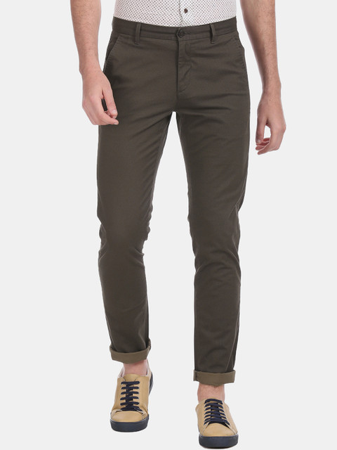 

Arrow Men Brown Slim Fit Self Design Regular Trousers