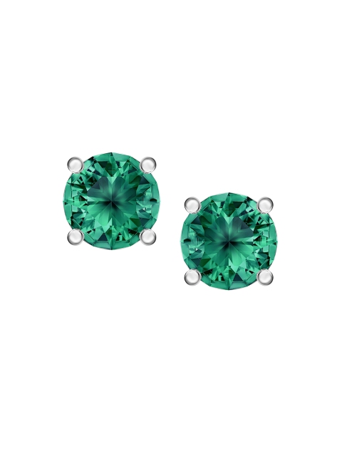 

SWAROVSKI Rhodium-Plated & Green Attract Stud Pierced Earrings