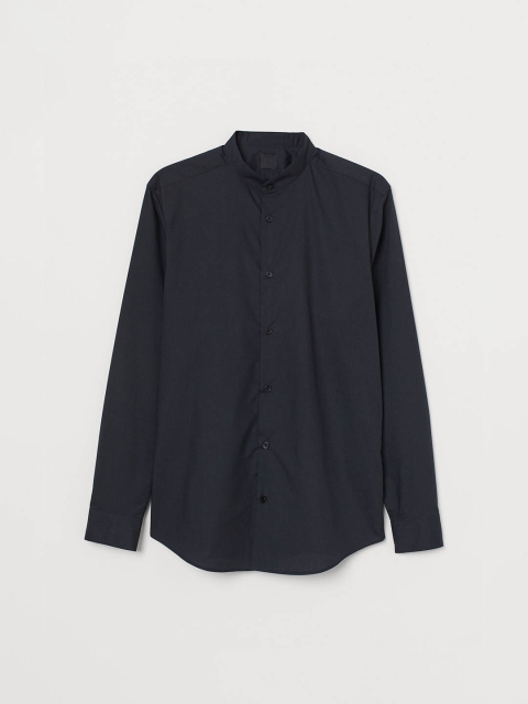 

H&M Men Black Grandad Shirt