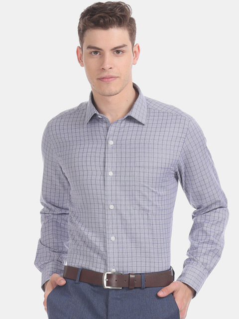 

Arrow Men Blue Regular Fit Checked Formal Shirt