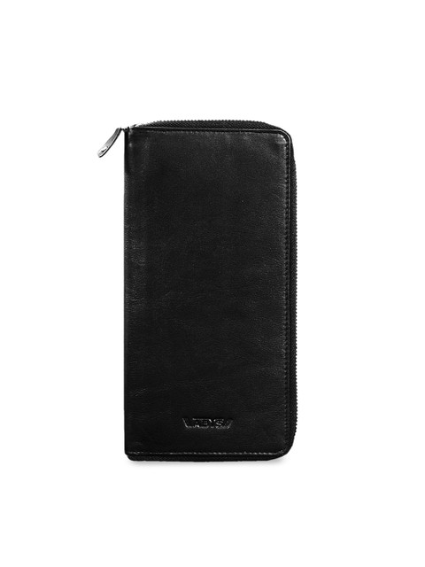 

ABYS Unisex Black Solid Leather Passport Holder