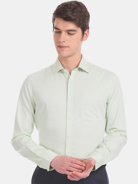 

Arrow Men Sea Green Slim Fit Printed Formal Shirt
