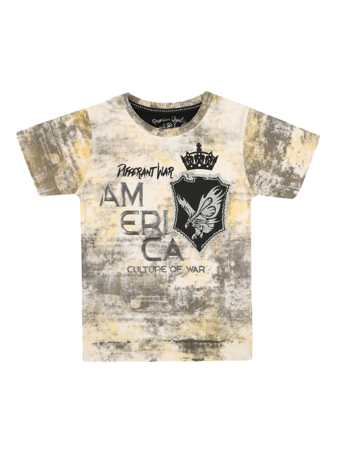 

Lil Tomatoes Boys Grey And Cream Printed Round Neck T-shirt