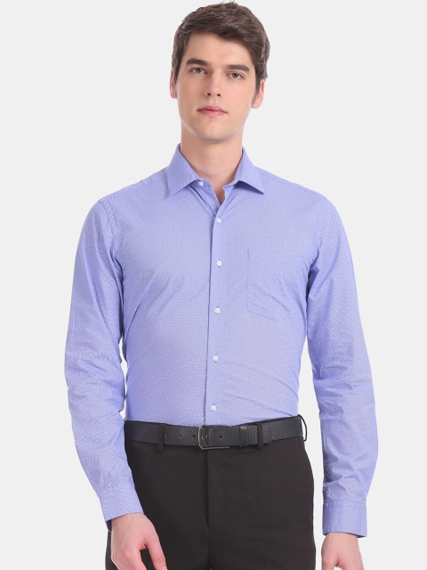 

Arrow Men Blue Slim Fit Printed Formal Shirt
