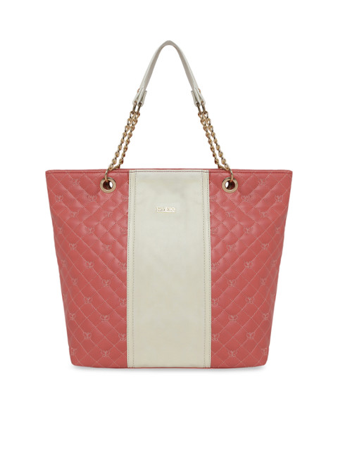 

KLEIO Peach-Coloured Colourblocked Shoulder Bag