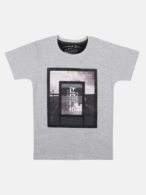 Lil Tomatoes Boys Grey Printed Round Neck T-shirt