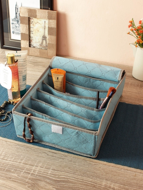 

Cortina Unisex Blue Perforated Makeup Organiser