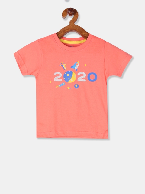 

Donuts Boys Orange Printed Round Neck T-shirt