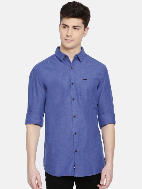 

Toss Winner Men Blue Slim Fit Self Design Casual Shirt