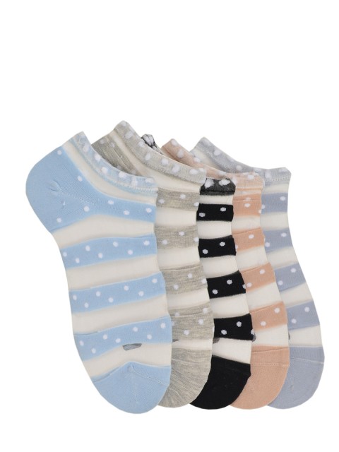 

MARC Women Pack of 5 Assorted Ankle-Length Net Socks