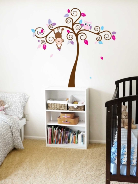 

Cortina Brown & Pink Wall Sticker