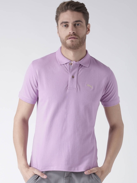 

JUMP USA Men Purple Solid Polo Collar T-shirt