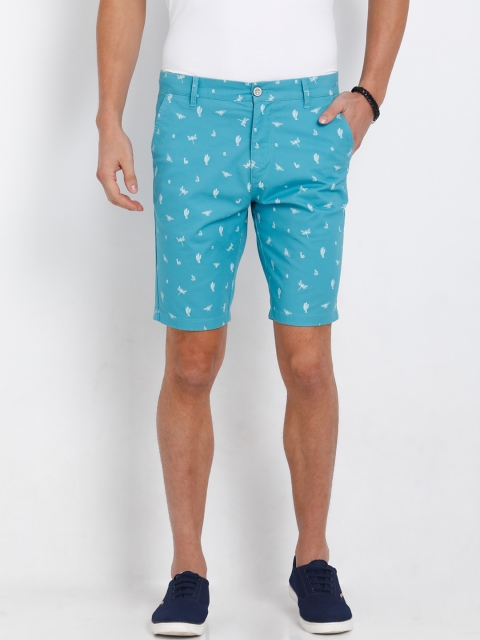 

t-base Men Blue Printed Regular Fit Regular Shorts