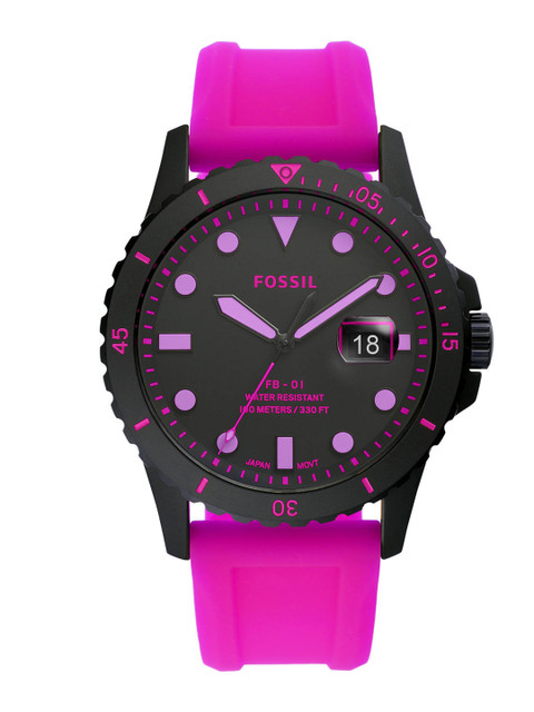 

Fossil Men Pink & Black Analogue Watch FS5685