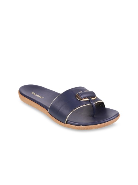 

WALKWAY Women Blue Solid One Toe Flats