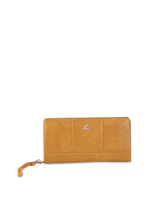 

Lavie Women Mustard Solid Three Fold Wallet