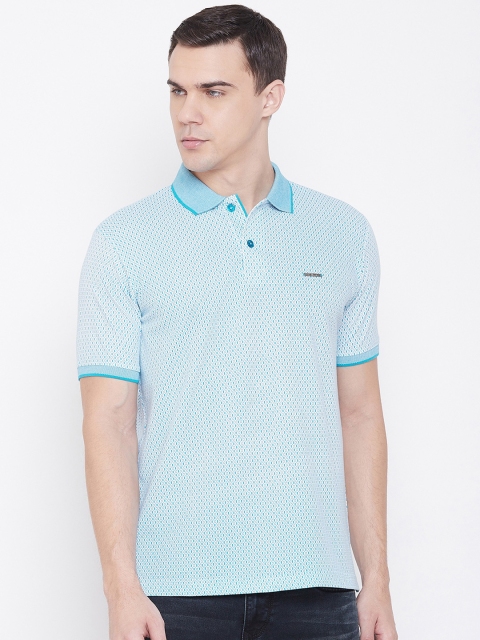 

NEVA Men Blue Printed Polo Collar T-shirt