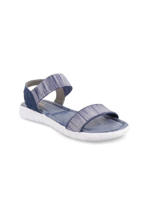 

WALKWAY Women Blue Textured Open Toe Flats