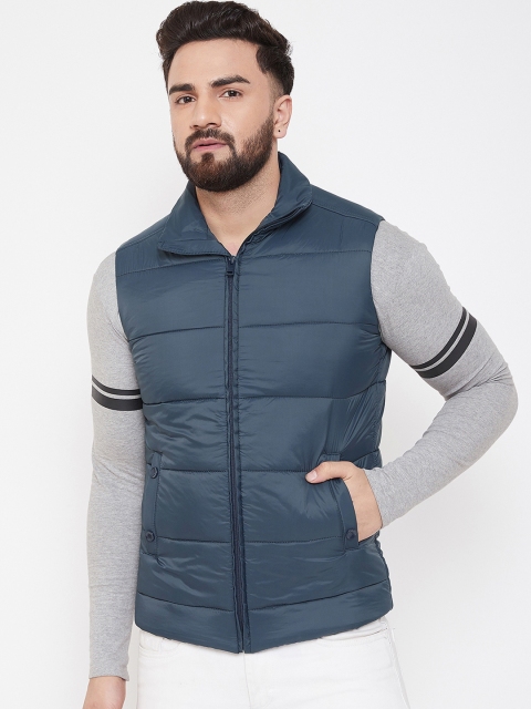 

Spirit Men Navy Blue Solid Puffer Jacket