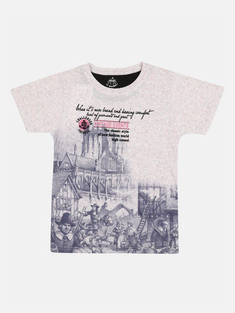 

Lil Tomatoes Boys Grey Printed Round Neck T-shirt