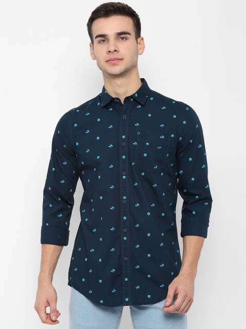 

Allen Solly Sport Men Green Blue Regular Fit Printed Casual Shirt
