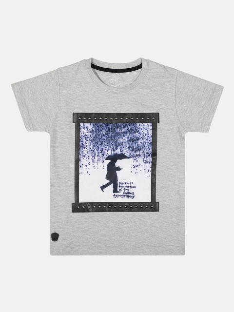 

Lil Tomatoes Boys Grey Printed Round Neck T-shirt