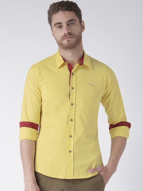 

JUMP USA Men Yellow Regular Fit Solid Casual Shirt