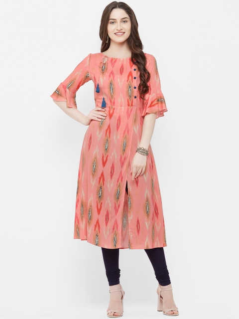 

INDE by MISH Women Pink Printed A-Line Kurta