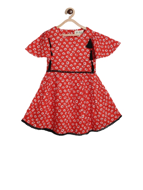 

Bella Moda Girls Red Printed Fit and Flare Dress