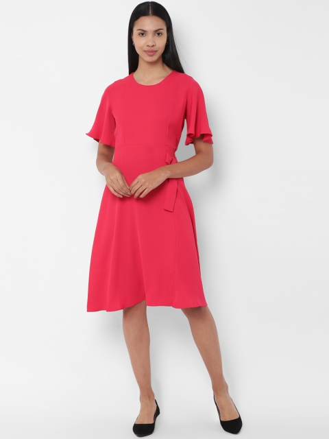 

Allen Solly Woman Pink Solid Fit and Flare Dress
