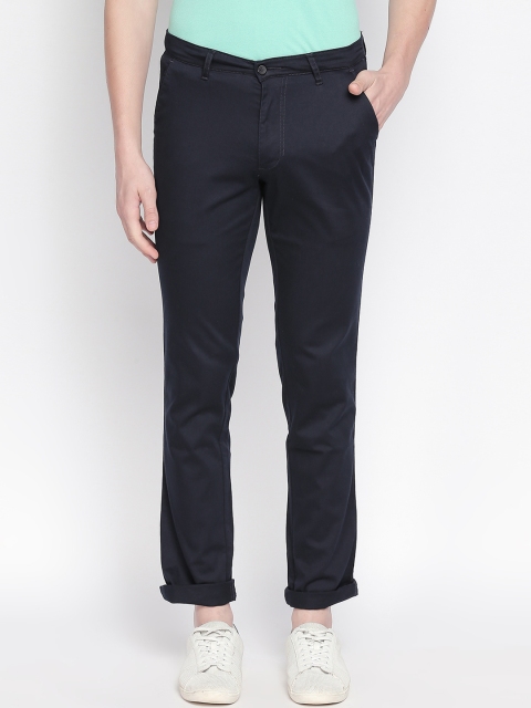 

Solemio Men Navy Blue Regular Fit Solid Chinos