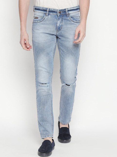 

BOLTS and BARRELS Men Blue Slim Fit Mid-Rise Slash Knee Stretchable Jeans