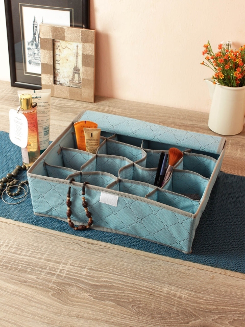 

Cortina Unisex Blue Perforated Makeup Organiser