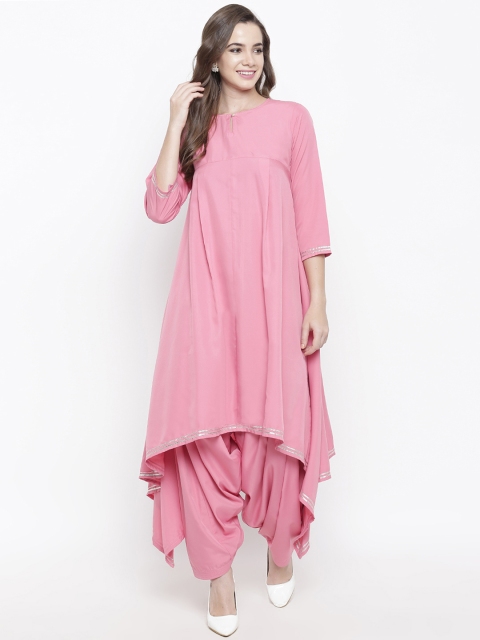 

FABNEST Women Pink Solid Kurta with Salwar