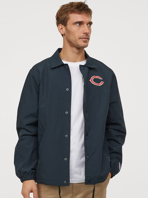 

H&M Men Navy Blue Windproof Coach Jacket
