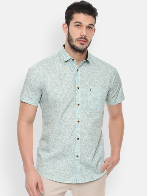 

Van Heusen Sport Men Turquoise Blue Slim Fit Printed Casual Shirt