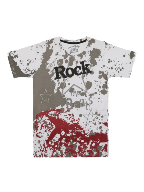 

Lil Tomatoes Boys White & Red Printed Round Neck T-shirt