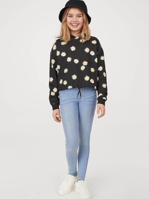 

H&M Girls Blue Solid Treggings