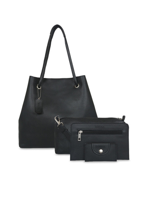 

Toteteca Set of 4 Black Solid Bags