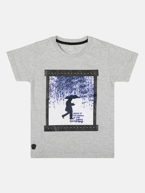 

Lil Tomatoes Boys Grey Printed Round Neck T-shirt