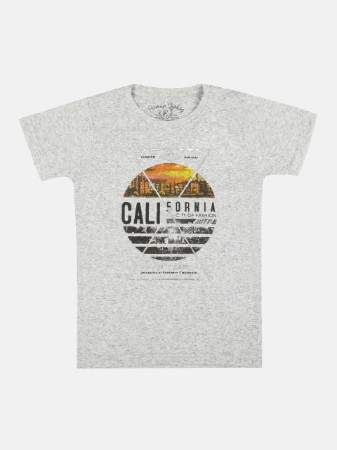 

Lil Tomatoes Boys Grey Printed Round Neck Pure Cotton T-shirt