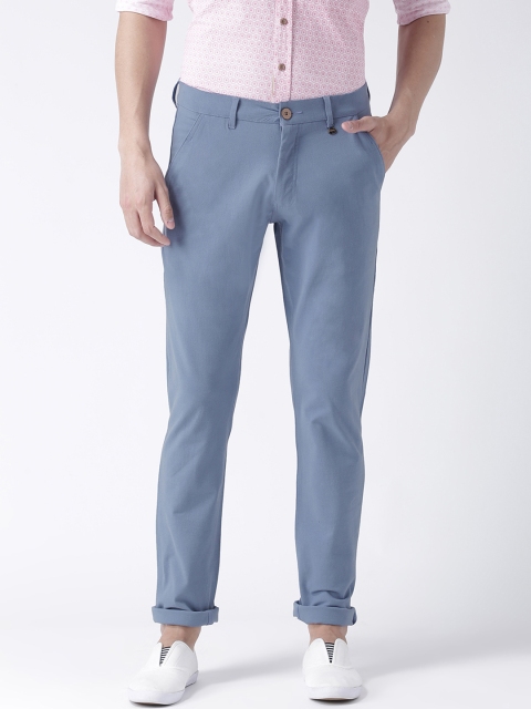 

JUMP USA Men Blue Slim Fit Solid Regular Trousers