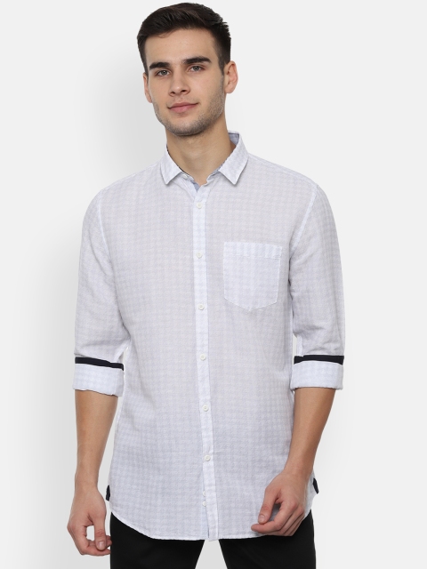 

Van Heusen Sport Men White Slim Fit Printed Casual Shirt