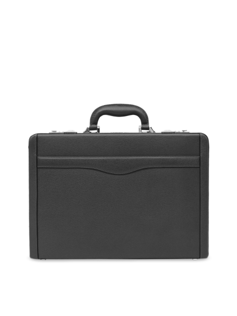 

Da Milano Black Solid Leather Briefcase