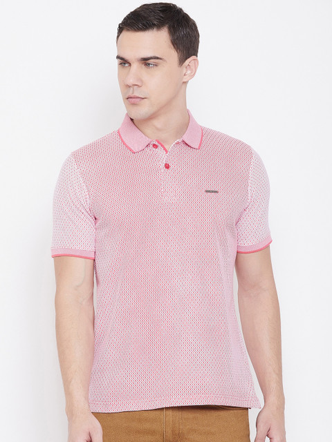 

NEVA Men Pink Printed Polo Collar T-shirt