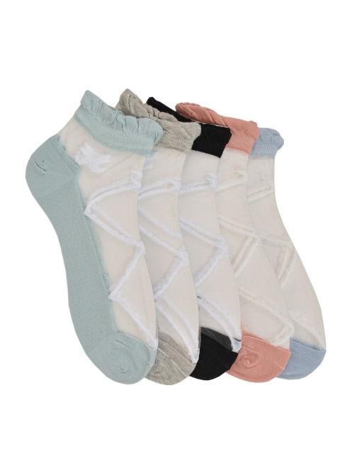 

MARC Women Pack of 5 Assorted Ankle-Length Net Socks