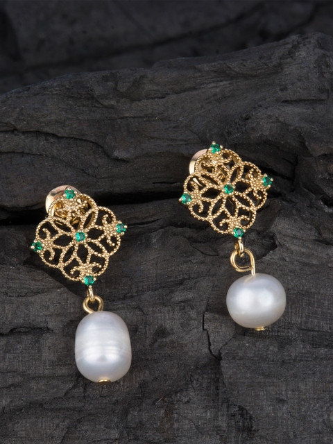 

E2O Gold-Plated & White Classic Drop Earrings