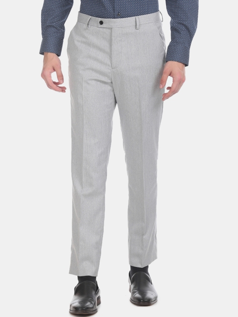 

Arrow Men Grey Tapered Fit Solid Formal Trousers
